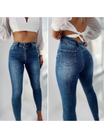 Spodnie  Jeansowe  Zip...