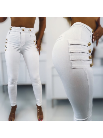 Spodnie  Jeansowe  Białe...