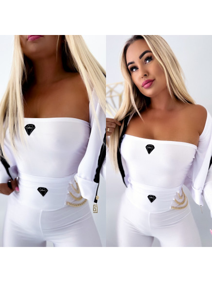 Top By Loca Diamond White